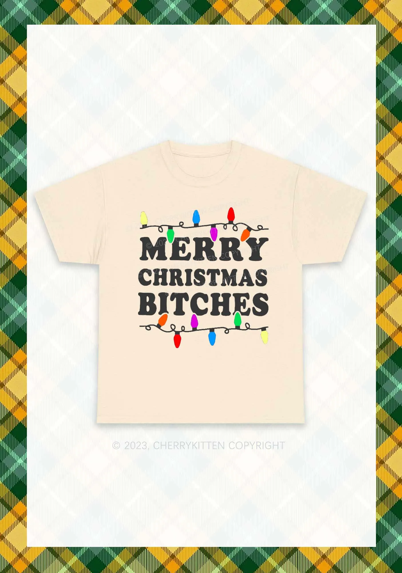 Christmas Colored Lights Chunky Shirt Cherrykitten