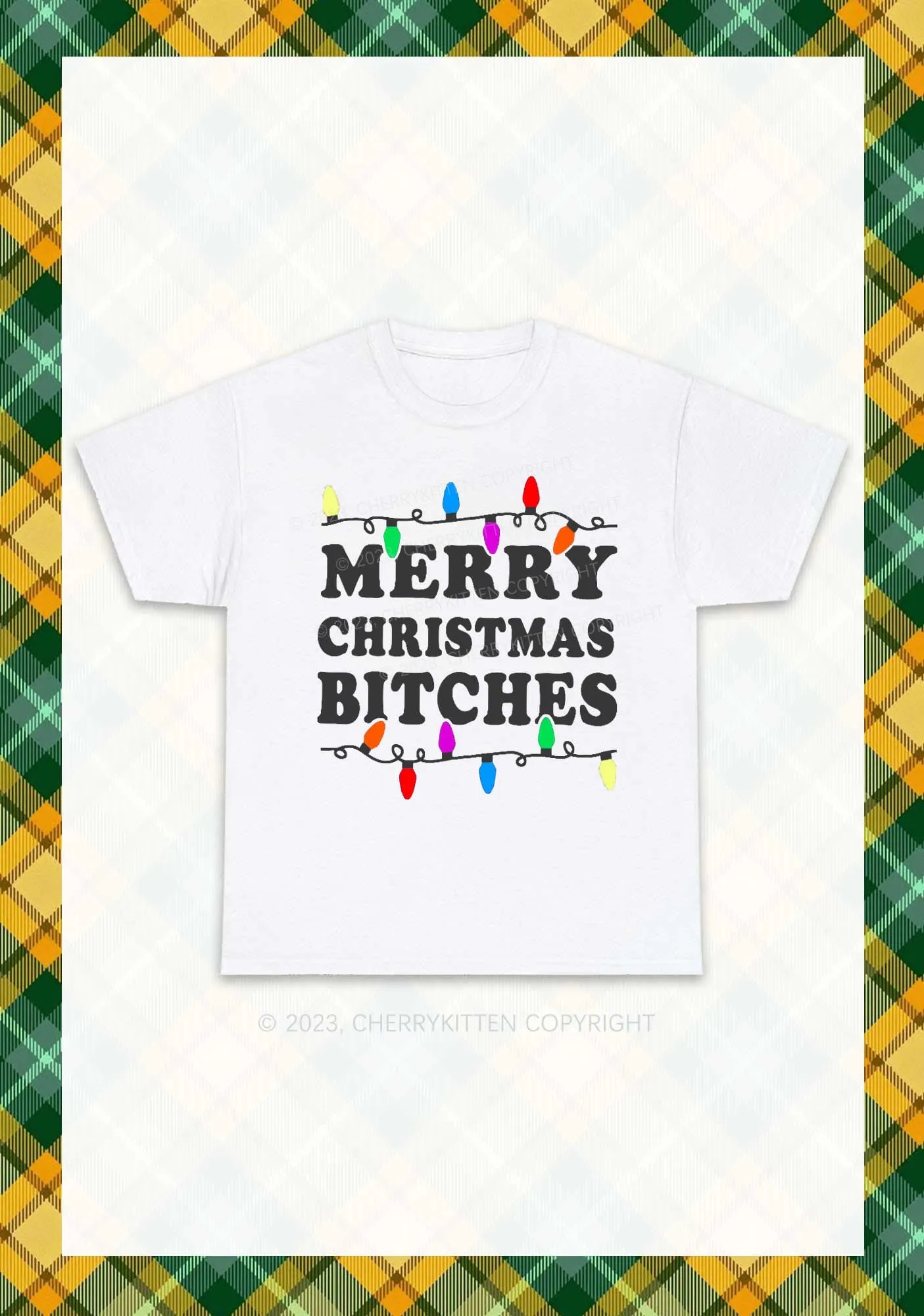 Christmas Colored Lights Chunky Shirt Cherrykitten