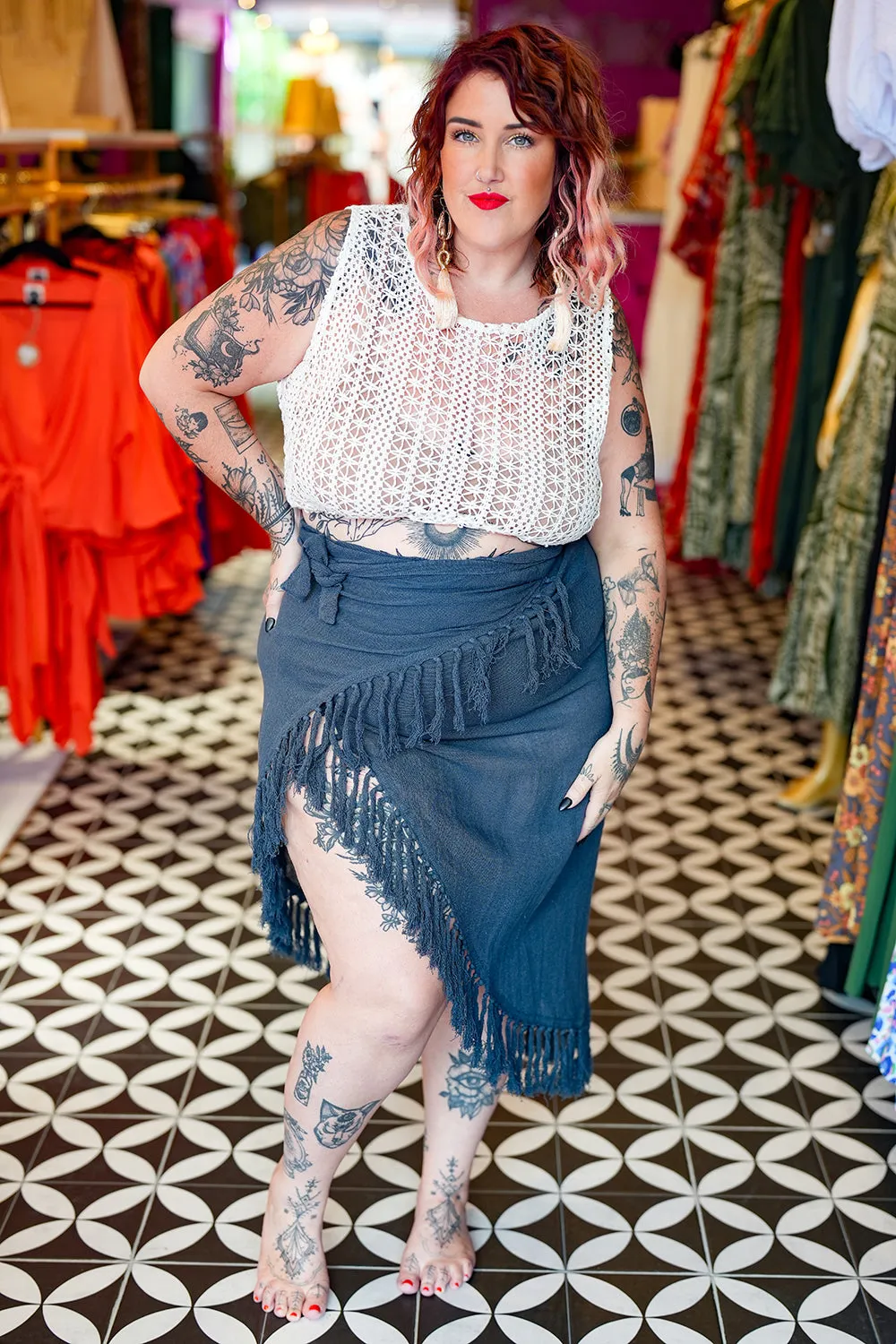 Hemp Sarong - Navy
