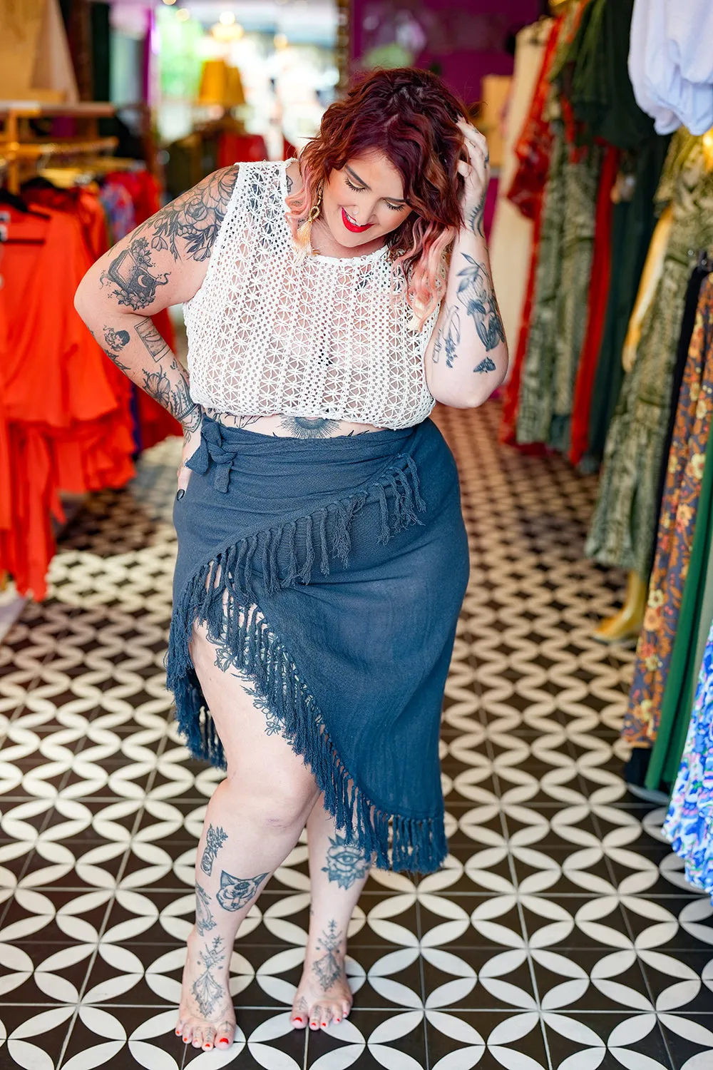 Hemp Sarong - Navy