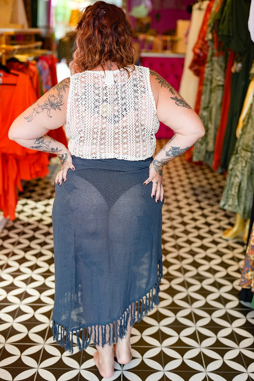 Hemp Sarong - Navy