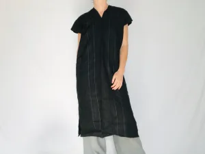 Hmong Shift Dress Tunic. Hemp Linen Indigo