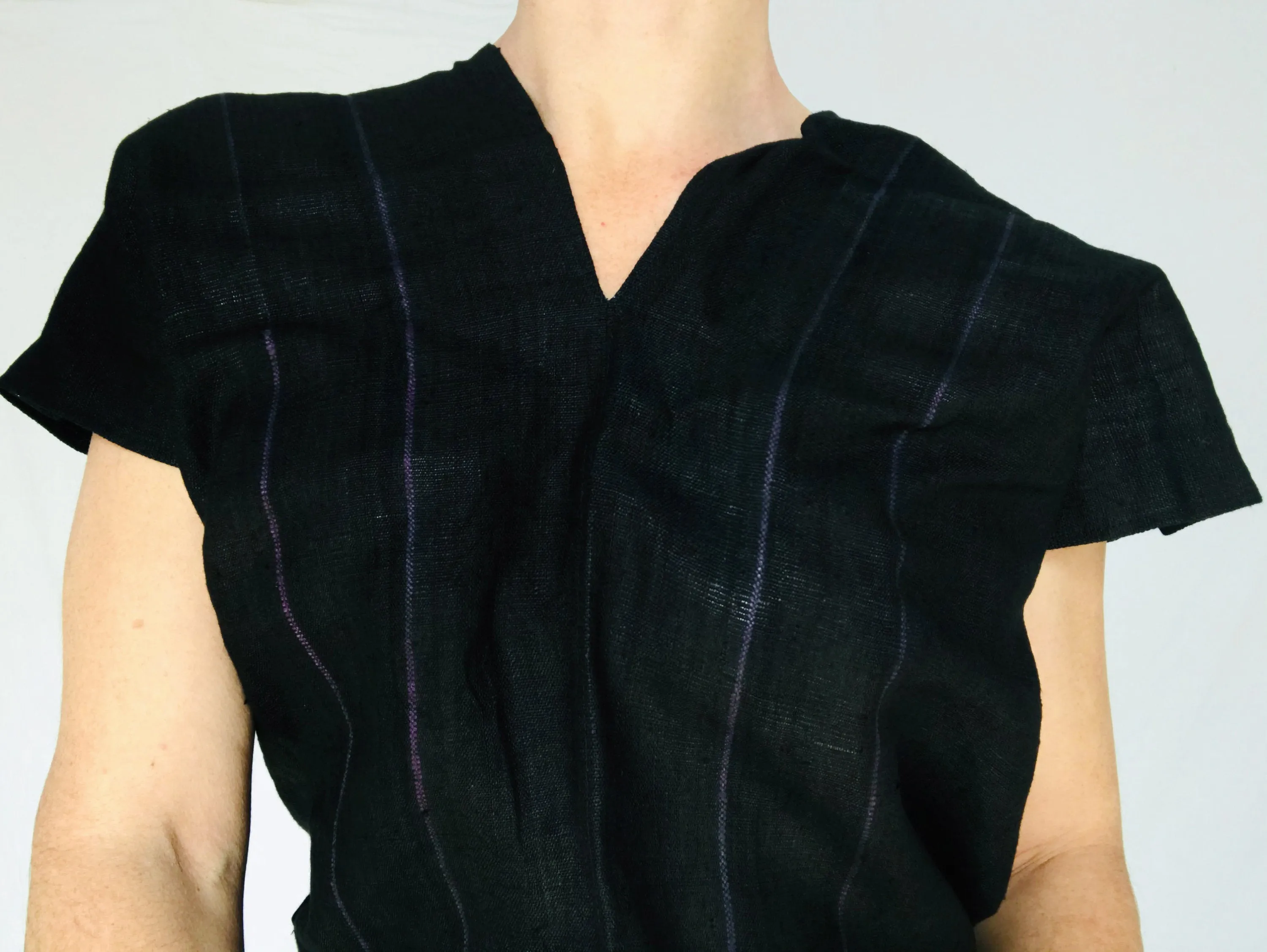 Hmong Shift Dress Tunic. Hemp Linen Indigo