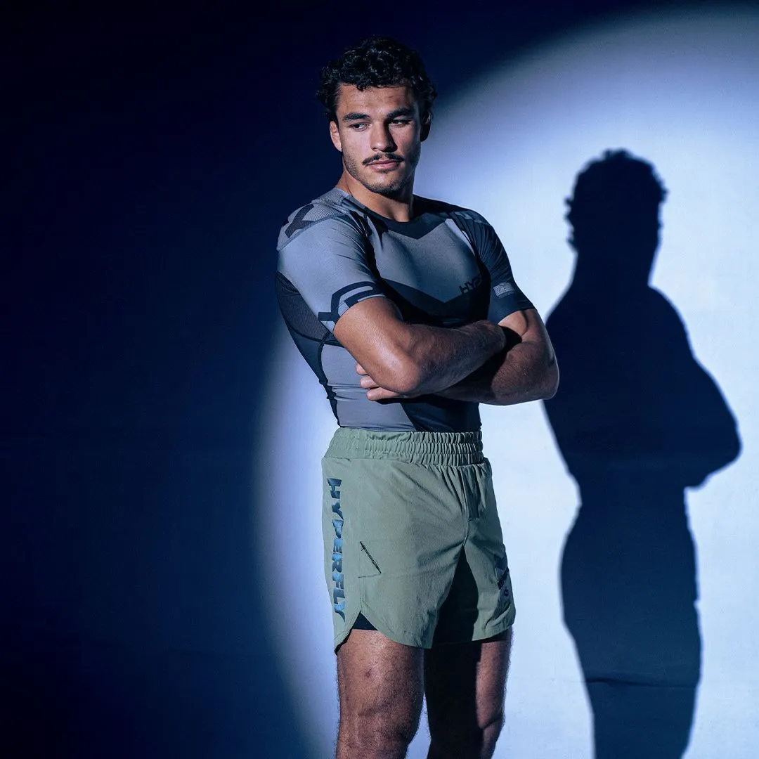 Icon Combat Shorts Black with Blue