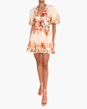 SHORT DRESS IN IVORY FLORAL