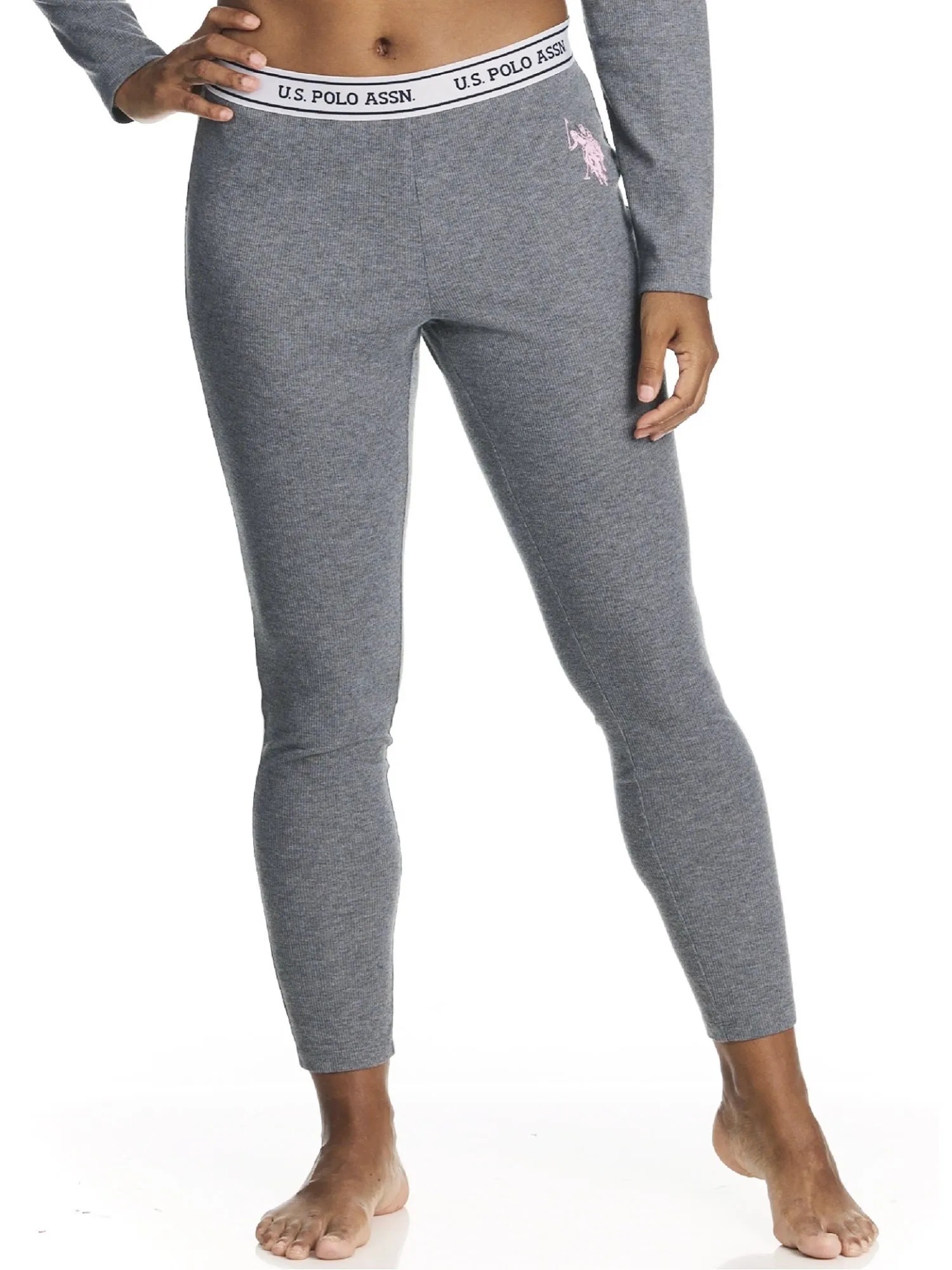 U.S. Polo Assn. Women's Ribbed Henley Long Underwear Thermal Set, 2-Piece Set, Sizes S-3X
