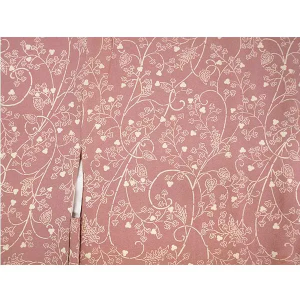 Vintage Haori Kimono Jacket Silk, Muted Pink, Maples, Classic Arabesque Pattern