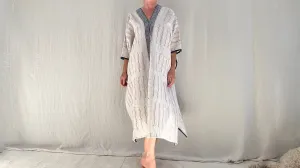 Vintage Hmong Hemp Linen Kaftan Dress