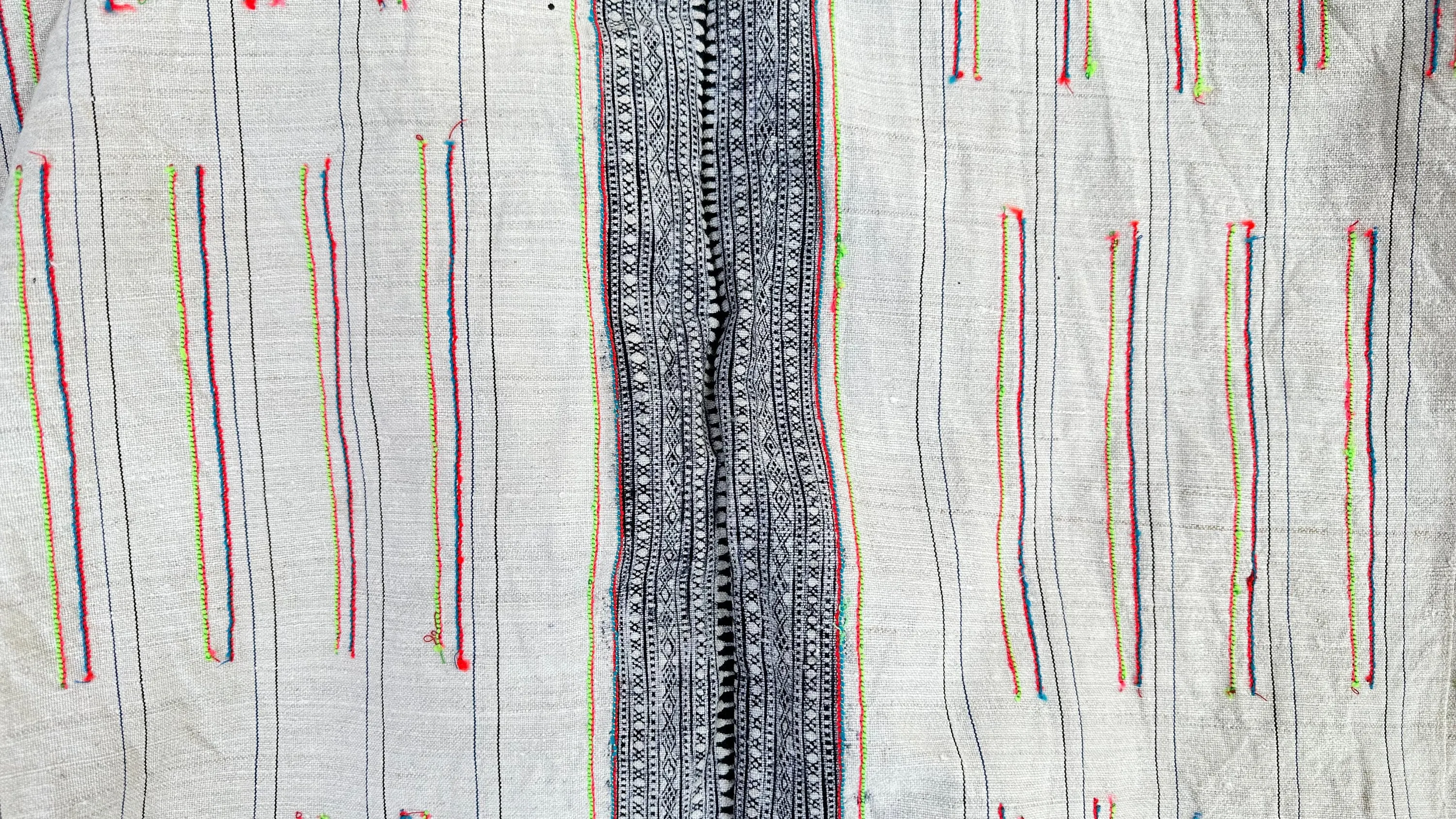 Vintage Hmong Hemp Linen Kaftan Dress